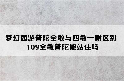 梦幻西游普陀全敏与四敏一耐区别 109全敏普陀能站住吗